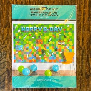 NEW Pixel Party TNT Video Game Birthday Decoration Deluxe Scene Setters Backdrop